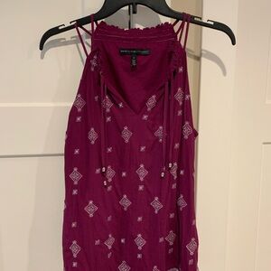 White House Black Market Magenta Patterned Tank Top